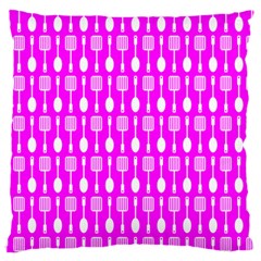 Purple Spatula Spoon Pattern Large Premium Plush Fleece Cushion Case (Two Sides)