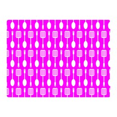 Purple Spatula Spoon Pattern Two Sides Premium Plush Fleece Blanket (Mini)