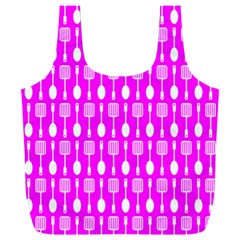 Purple Spatula Spoon Pattern Full Print Recycle Bag (XXXL)