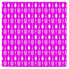 Purple Spatula Spoon Pattern UV Print Square Tile Coaster 