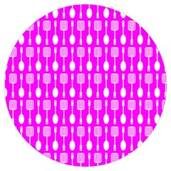 Purple Spatula Spoon Pattern Round Trivet