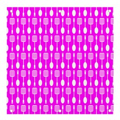 Purple Spatula Spoon Pattern Banner and Sign 4  x 4 