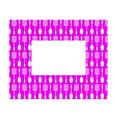 Purple Spatula Spoon Pattern White Tabletop Photo Frame 4 x6 