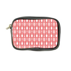 Coral And White Kitchen Utensils Pattern Coin Purse