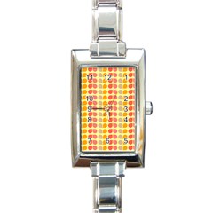 Colorful Leaf Pattern Rectangle Italian Charm Watch