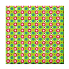 Cute Floral Pattern Tile Coaster by GardenOfOphir