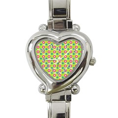Cute Floral Pattern Heart Italian Charm Watch by GardenOfOphir