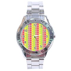 Colorful Leaf Pattern Stainless Steel Analogue Watch by GardenOfOphir