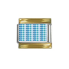 Blue Green Leaf Pattern Gold Trim Italian Charm (9mm)