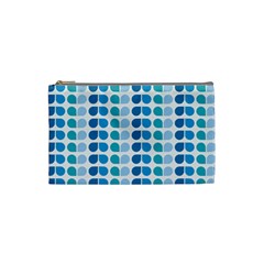 Blue Green Leaf Pattern Cosmetic Bag (small) by GardenOfOphir