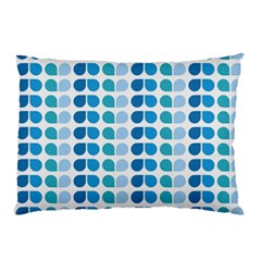 Blue Green Leaf Pattern Pillow Case (two Sides) by GardenOfOphir