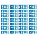 Blue Green Leaf Pattern Two Sides Premium Plush Fleece Blanket (Small) 50 x40  Blanket Front