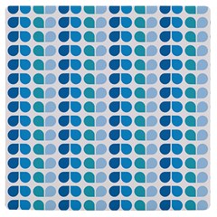 Blue Green Leaf Pattern Uv Print Square Tile Coaster  by GardenOfOphir