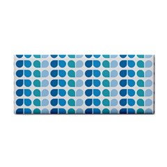 Blue Green Leaf Pattern Hand Towel by GardenOfOphir