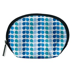 Blue Green Leaf Pattern Accessory Pouch (medium) by GardenOfOphir