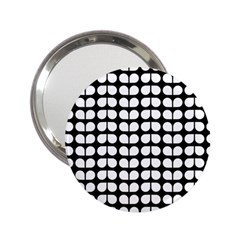 Black And White Leaf Pattern 2 25  Handbag Mirrors by GardenOfOphir