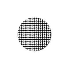 Black And White Leaf Pattern Golf Ball Marker by GardenOfOphir