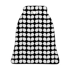 Black And White Leaf Pattern Bell Ornament (two Sides)