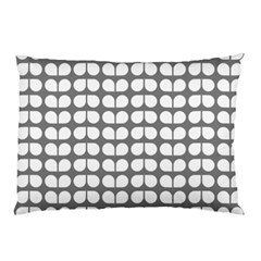 Gray And White Leaf Pattern Pillow Case by GardenOfOphir