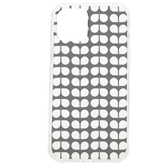 Gray And White Leaf Pattern Iphone 12 Pro Max Tpu Uv Print Case by GardenOfOphir