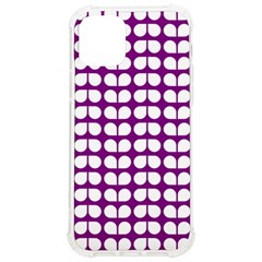 Purple And White Leaf Pattern Iphone 12/12 Pro Tpu Uv Print Case by GardenOfOphir