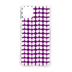 Purple And White Leaf Pattern Iphone 11 Pro Max 6 5 Inch Tpu Uv Print Case by GardenOfOphir