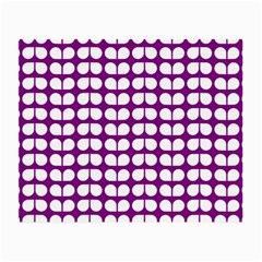 Purple And White Leaf Pattern Small Glasses Cloth by GardenOfOphir