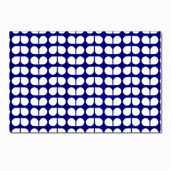 Blue And White Leaf Pattern Postcards 5  X 7  (pkg Of 10) by GardenOfOphir