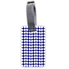Blue And White Leaf Pattern Luggage Tag (one Side) by GardenOfOphir
