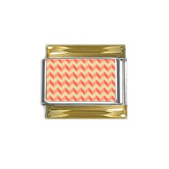 Modern Retro Chevron Patchwork Pattern Gold Trim Italian Charm (9mm) by GardenOfOphir