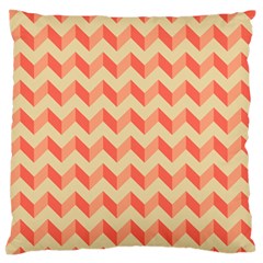 Modern Retro Chevron Patchwork Pattern Large Premium Plush Fleece Cushion Case (one Side) by GardenOfOphir