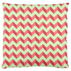 Modern Retro Chevron Patchwork Pattern Large Premium Plush Fleece Cushion Case (two Sides) by GardenOfOphir