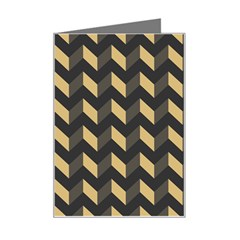 Modern Retro Chevron Patchwork Pattern Mini Greeting Card by GardenOfOphir