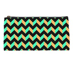 Modern Retro Chevron Patchwork Pattern Pencil Case by GardenOfOphir