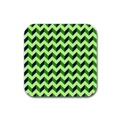 Modern Retro Chevron Patchwork Pattern Rubber Square Coaster (4 Pack) by GardenOfOphir