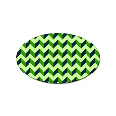 Modern Retro Chevron Patchwork Pattern Sticker (oval) by GardenOfOphir