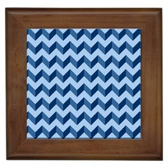 Modern Retro Chevron Patchwork Pattern Framed Tile