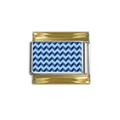 Modern Retro Chevron Patchwork Pattern Gold Trim Italian Charm (9mm)