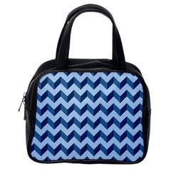 Modern Retro Chevron Patchwork Pattern Classic Handbag (One Side)