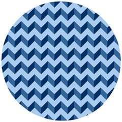 Modern Retro Chevron Patchwork Pattern Wooden Puzzle Round by GardenOfOphir