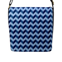 Modern Retro Chevron Patchwork Pattern Flap Closure Messenger Bag (l) by GardenOfOphir