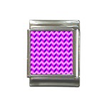 Modern Retro Chevron Patchwork Pattern Italian Charm (13mm) Front