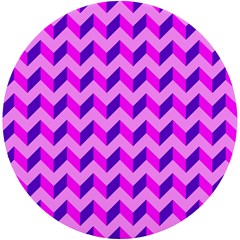 Modern Retro Chevron Patchwork Pattern UV Print Round Tile Coaster