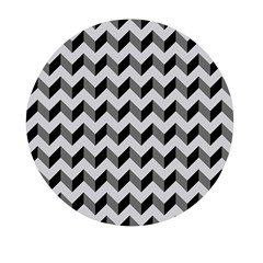 Modern Retro Chevron Patchwork Pattern Mini Round Pill Box