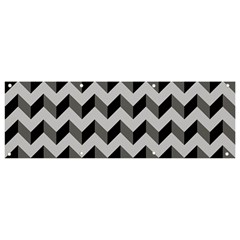 Modern Retro Chevron Patchwork Pattern Banner and Sign 9  x 3 