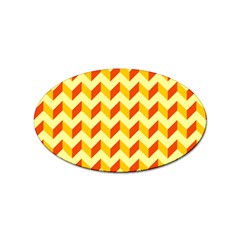 Modern Retro Chevron Patchwork Pattern Sticker (Oval)