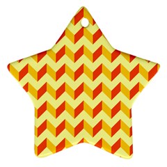 Modern Retro Chevron Patchwork Pattern Star Ornament (Two Sides)