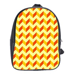 Modern Retro Chevron Patchwork Pattern School Bag (Large)