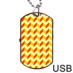 Modern Retro Chevron Patchwork Pattern Dog Tag USB Flash (Two Sides) Back