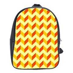 Modern Retro Chevron Patchwork Pattern School Bag (xl) by GardenOfOphir